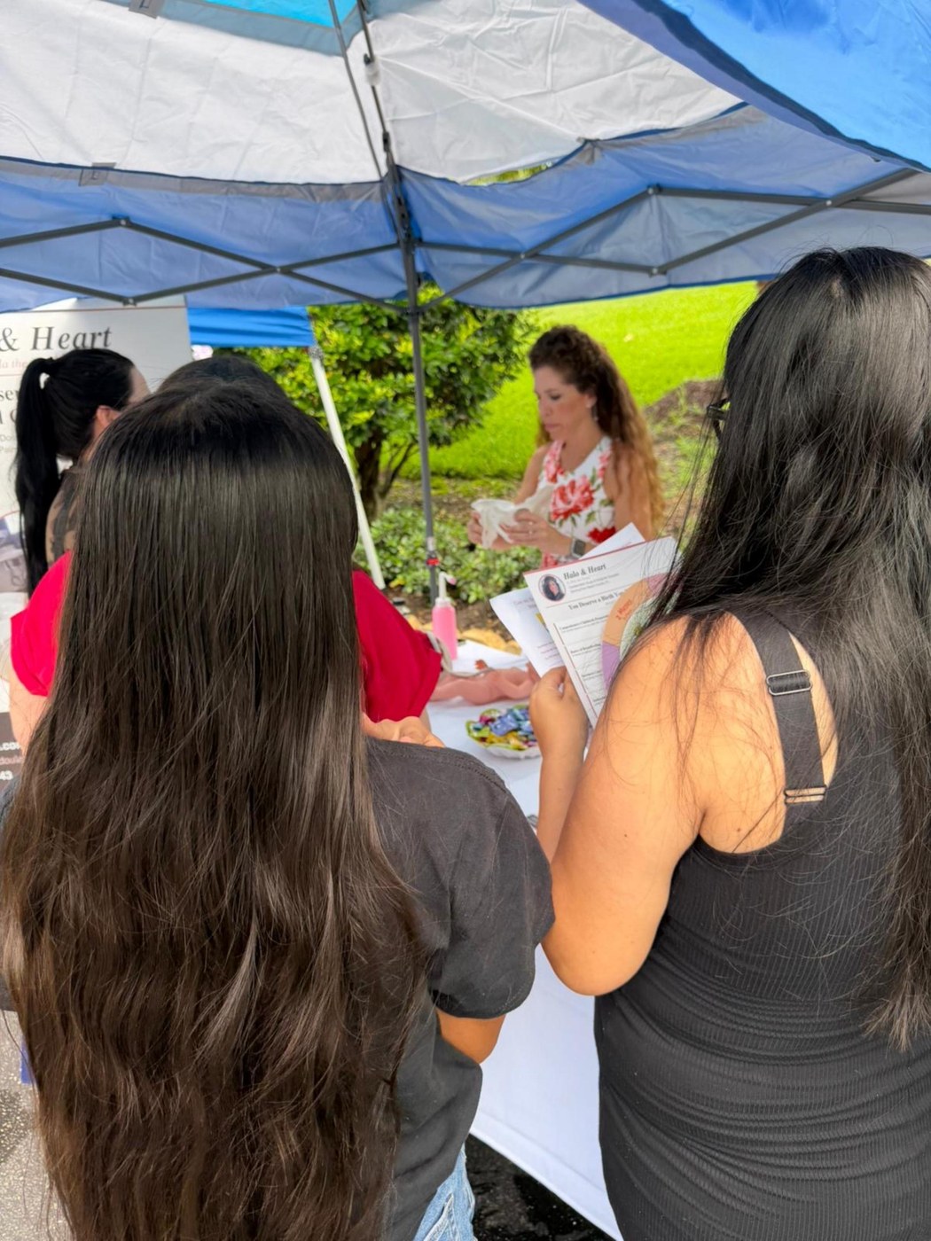 St. Mary's Baby Shower event — expecting moms at the Halo & Heart booth